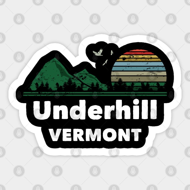 Mountain Sunset Flying Birds Outdoor Underhill Vermont Sticker by greenrepublicmerch